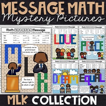 Preview of Martin Luther King Jr. Math Activity | MLK Color by Number | MLK Math Activities