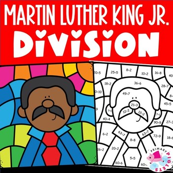 Preview of Martin Luther King Jr Color by Number Code Division Facts Practice Coloring Math