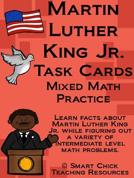 Preview of Martin Luther King Jr. Math Task Cards! (set of 20)  Mixed Math Practice
