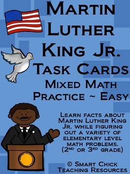 Preview of Martin Luther King Jr. Math Task Cards! (set of 20)  for Gr. 2-3