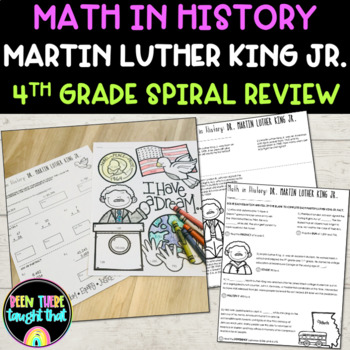 Preview of Martin Luther King Jr. Math Worksheets Spiral Review