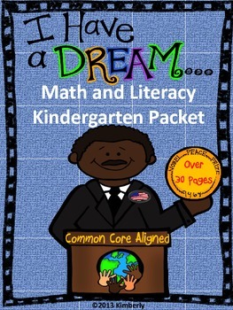 Preview of Martin Luther King, Jr. Math and Literacy (Print & Go Common Core Aligned)