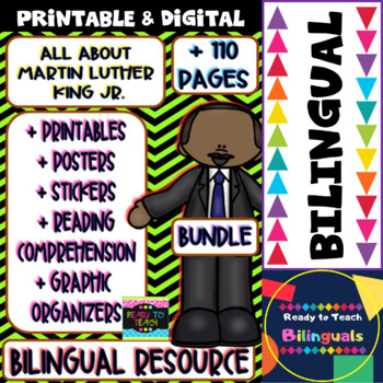 Preview of Martin Luther King Jr. - Maths and Literacy - Bilingual Bundle  + 110 pages