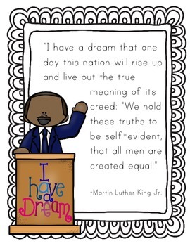 Preview of Martin Luther King Jr Copywork Pack