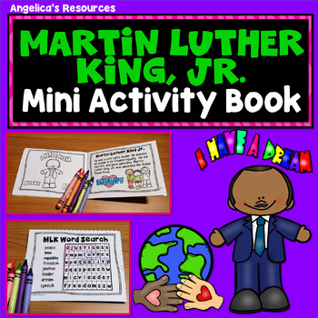 Preview of Martin Luther King Jr. Activities Mini Book | Word Search, Coloring Pages