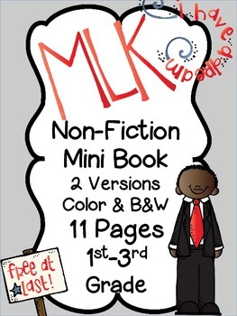 Preview of Martin Luther King Jr. Mini Book 2 Versions {11 Pages Each}
