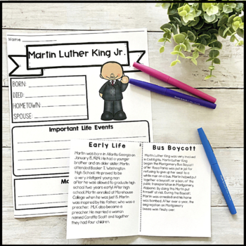 Martin Luther King Jr Activities | Martin Luther King Jr Reading ...