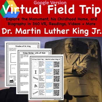Preview of Martin Luther King Jr Monument MLK Virtual Field Trip for Google Classroom
