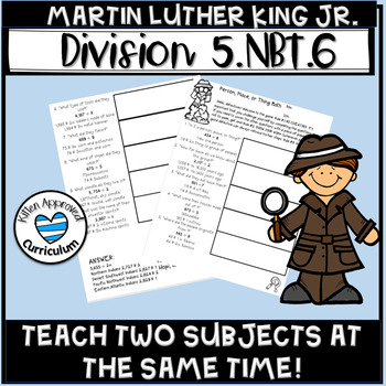 Preview of Martin Luther King Jr 5th Grade Math Division With Whole Numbers Math
