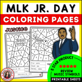 Martin Luther King Jr. Music Coloring Pages - Color by Mus