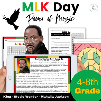 Preview of Martin Luther King Jr Music History Freedom Songs - Stevie Wonder Happy Birthday