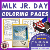 Martin Luther King Jr. Music Activities - Color by Code Mu