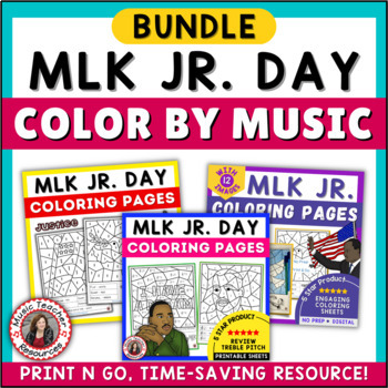 Preview of Black History Month Music Lesson Activities -  Color by Music Pages 