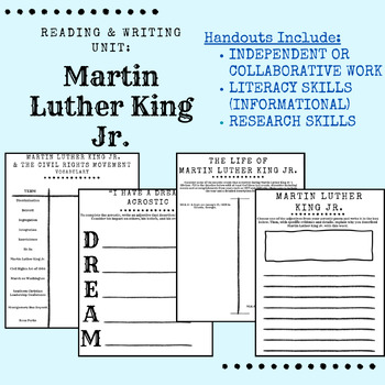 Preview of Martin Luther King Jr. NO PREP Packet - MLK Day Literacy Activities