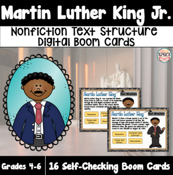 Preview of Martin Luther King Jr. Nonfiction Text Structure: Digital Boom Cards