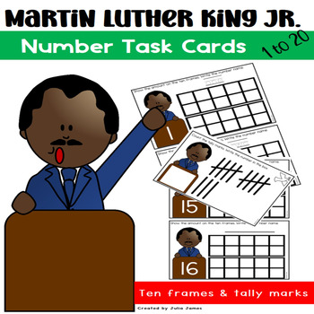 Preview of Martin Luther King Jr. Numbers 1 to 20 Task Cards