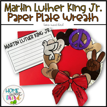 Preview of Martin Luther King Jr. Paper Plate Wreath | MLK Activity | Craft