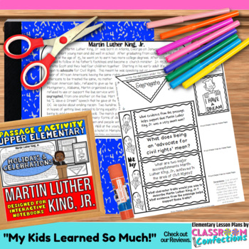 Preview of Martin Luther King, Jr.: Reading Passage and Questions: Interactive Notebook