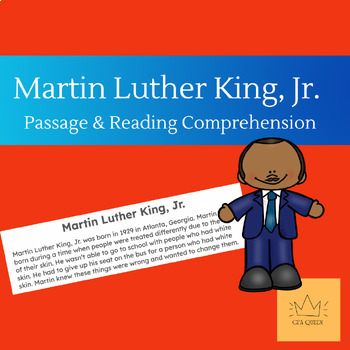 Preview of Martin Luther King, Jr. Passage and Reading Comprehension Questions