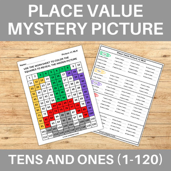 Preview of Martin Luther King Jr. Peace Tens & Ones Place Value 120 Chart Mystery Picture