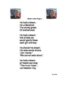 Preview of Martin Luther King Jr. Poem