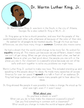 Martin Luther King Jr. | Preschool Printable | Dot Art | Word Wall ...