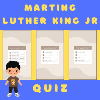 Preview of Martin Luther King Jr Quiz | Black History Month | quiz