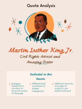 Preview of Martin Luther King Jr. Words and Quotes Analysis