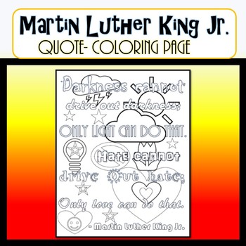 Preview of Martin Luther King Jr Quote COLORING PAGE