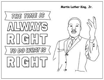 Martin Luther King, Jr. Quote - Coloring Page Activity by Art with Adora