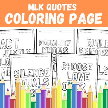 Preview of Martin Luther King, Jr. Quote | Coloring Page | MLK Activities