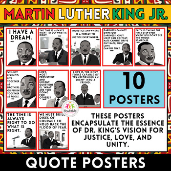 Preview of Martin Luther King Jr. Quote Posters BW | Inspirational MLK Day Bulletin Board