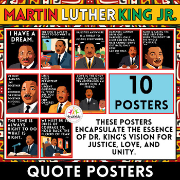 Preview of Martin Luther King Jr. Quote Posters | Inspirational Bulletin Board, for MLK Day