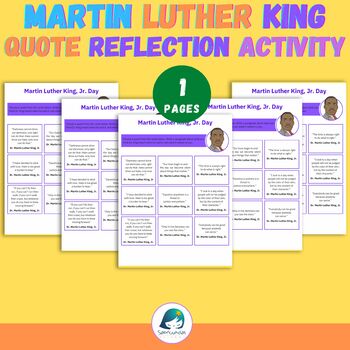 Preview of Martin Luther King Jr. Quote Reflection Activity | Free Download