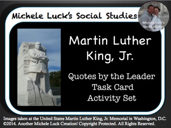 Preview of Martin Luther King Jr. Quotes Analysis Task Card Activity Set MLK Day