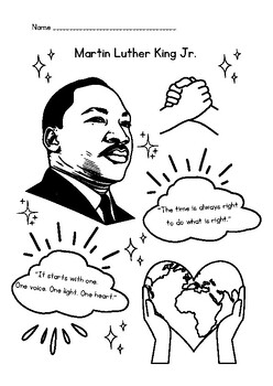 Martin Luther King Jr. Quotes Coloring Sheet Page by Taylor Ham Teacher