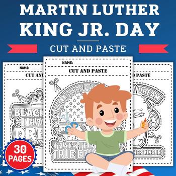 Preview of Martin Luther King Jr Quotes Cut And Paste Coloring Pages - Fun Mlk Activities