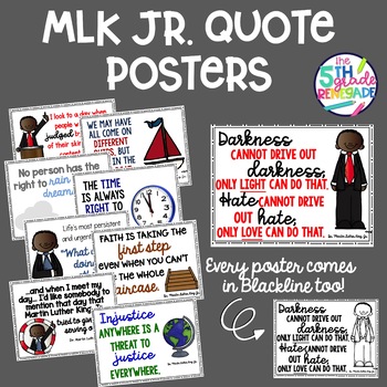 Preview of Martin Luther King Jr Quotes Posters  MLK Jr *Color & Ink Friendly*