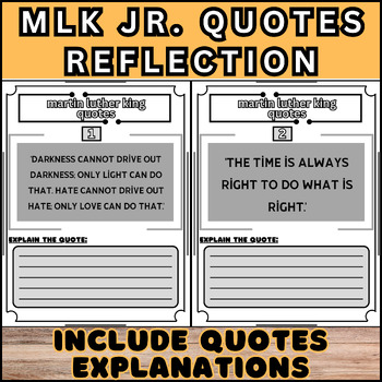 Preview of Martin Luther King Jr. Quotes for Reflection