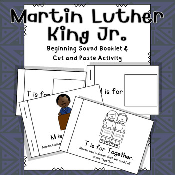 Preview of Martin Luther King Jr. Reader and Cut & Paste Activity for Toddlers - 1st Grade