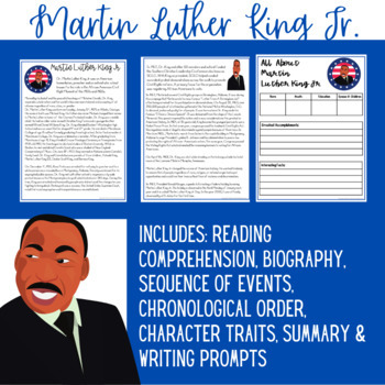 Preview of Martin Luther King Jr Reading Comprehension Activities