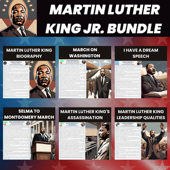 Preview of Martin Luther King Jr Reading Comprehension Bundle Civil Rights Black History