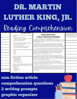 Preview of Black History Month: Martin Luther King - Nonfiction Article with Writing Prompt