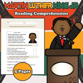 Martin Luther King Jr. Reading Comprehension Pack: 5 Engag