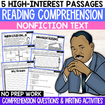 Preview of Martin Luther King Jr. Reading Comprehension Packet, MLK Day Activities