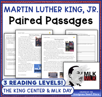 Preview of Martin Luther King, Jr.: Reading Comprehension Paired Passages