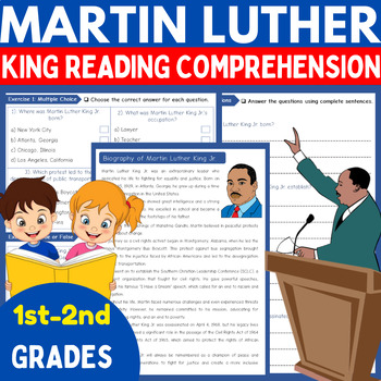 Preview of Martin Luther King Jr Reading Comprehension, black history month Activities