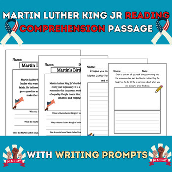 Preview of Martin Luther King Jr Reading Comprehension Passage  With writing prompts