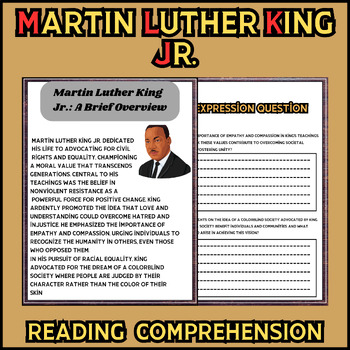Preview of Martin Luther King Jr Reading Comprehension Passage and Activities | MLK Day