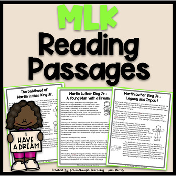 Preview of Martin Luther King Jr. Reading Comprehension Passages | MLK